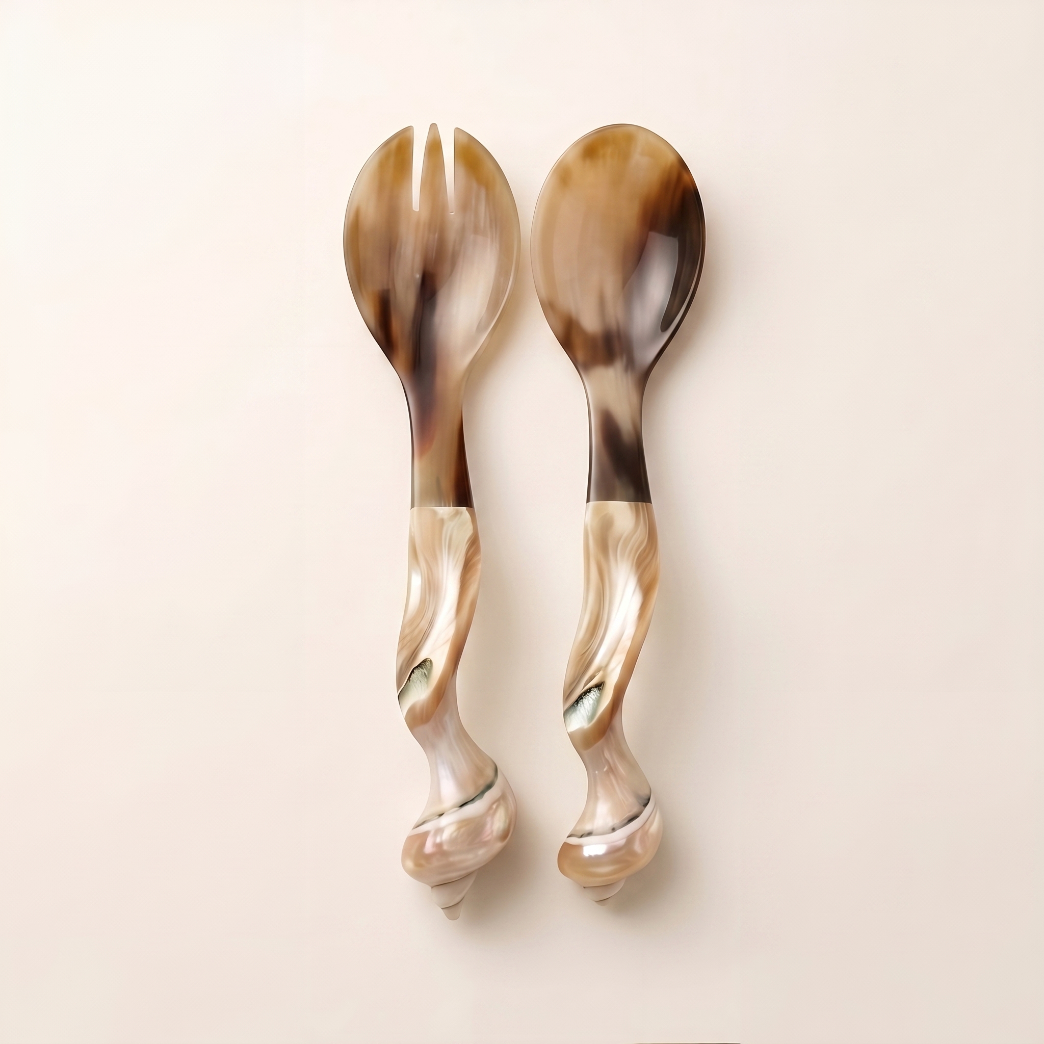 Buffalo Horn Salad Server Set